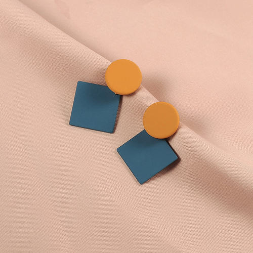 耳夹撞色复古港风圆形网红百