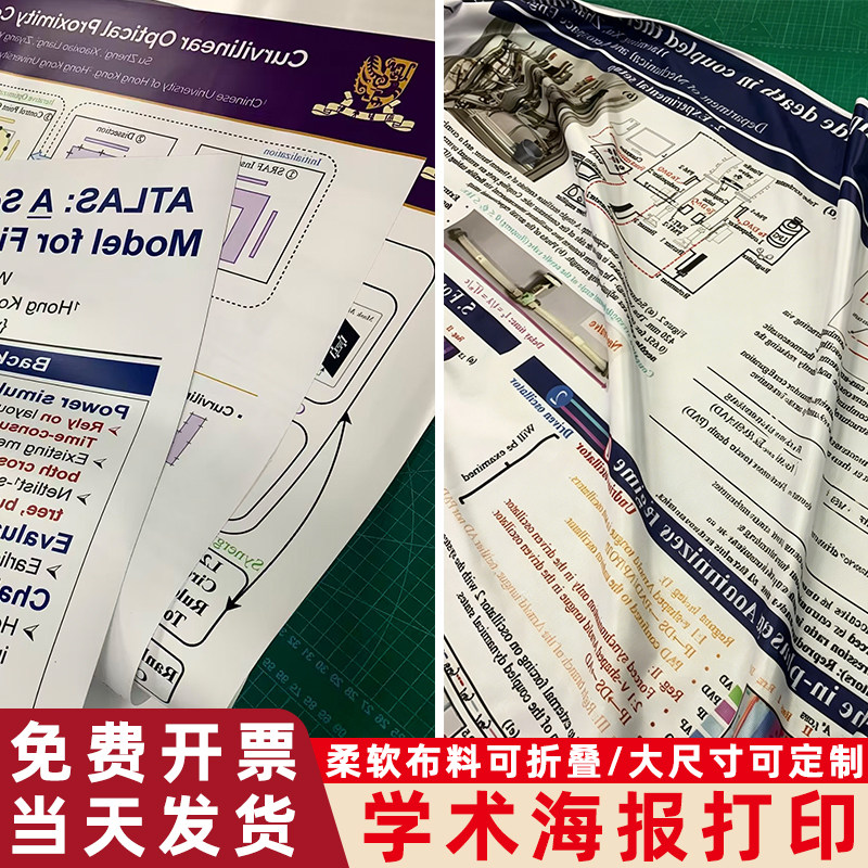 【可折叠·上飞机】学术海报打印图片