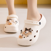 女款 新款 EVA增高防滑沙滩凉拖鞋 外穿包头凉鞋 厚底可爱洞洞鞋 夏季