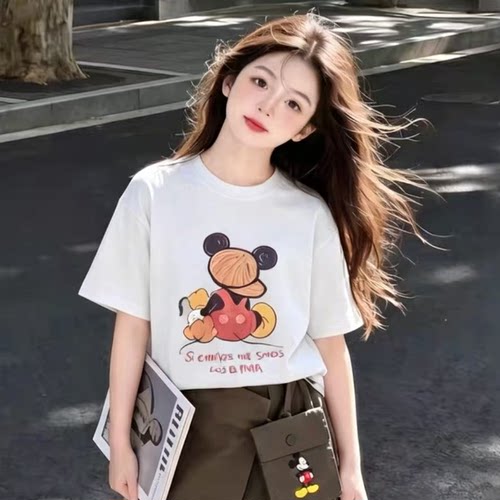 【100%纯棉】米奇印花短袖t恤女