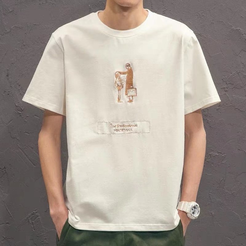 男士短袖t恤2022新款夏季潮流韩版修身打底衫衣服体恤大码青少年