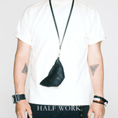 HALFWORK头层牛皮手工钥匙包男女通用复古真皮牛角包耳机包收纳包