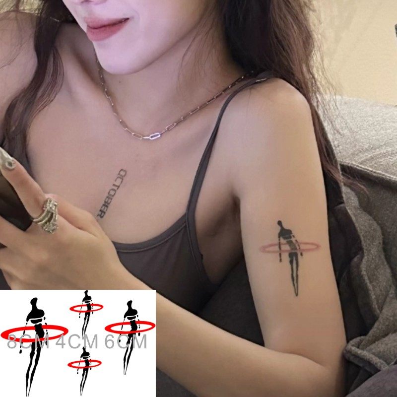 网红同款天选之子环纹身贴 手臂手腕防水女持久仿真ins风暗黑系