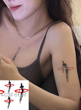 网红同款天选之子环纹身贴 手臂手腕防水女持久仿真ins风暗黑系