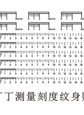 长度测量刻度纹身贴尺子标准尺度