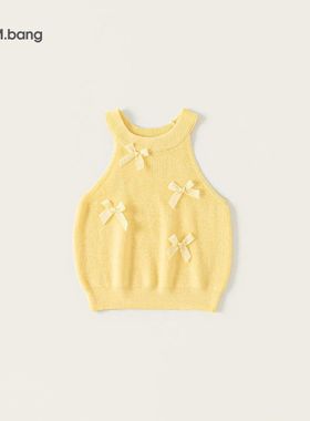 小一家装饰】甜美【背心上衣蝴蝶结圆领（XY）25318儿童无袖可爱