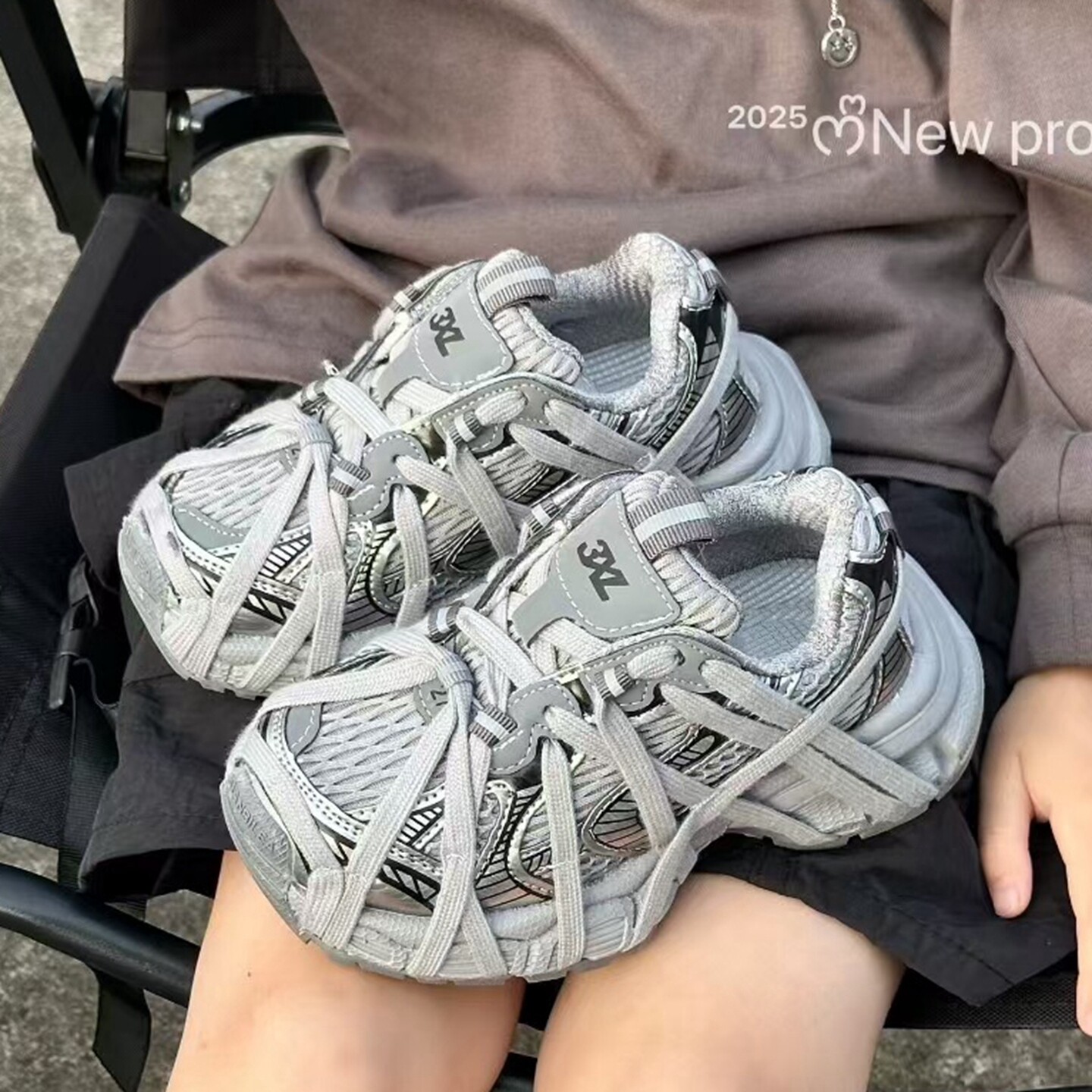 男女童做旧脏脏老爹鞋时尚运动鞋
