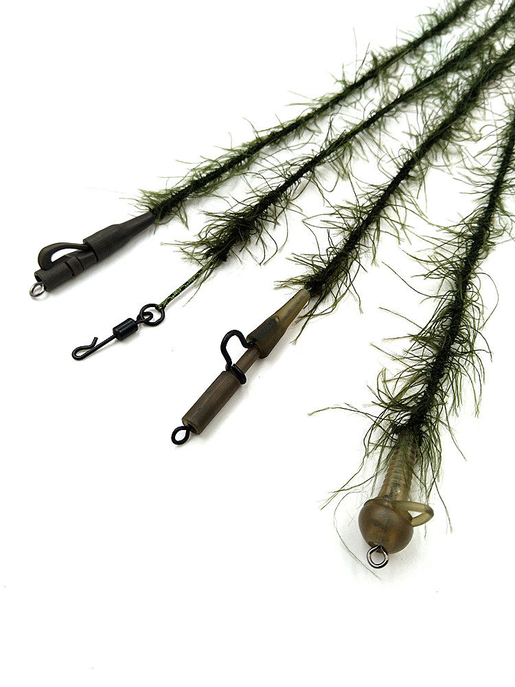 欧式钓法海草线伪装线组大力马编织包铅沉水前导线欧式单钩鲤钓组