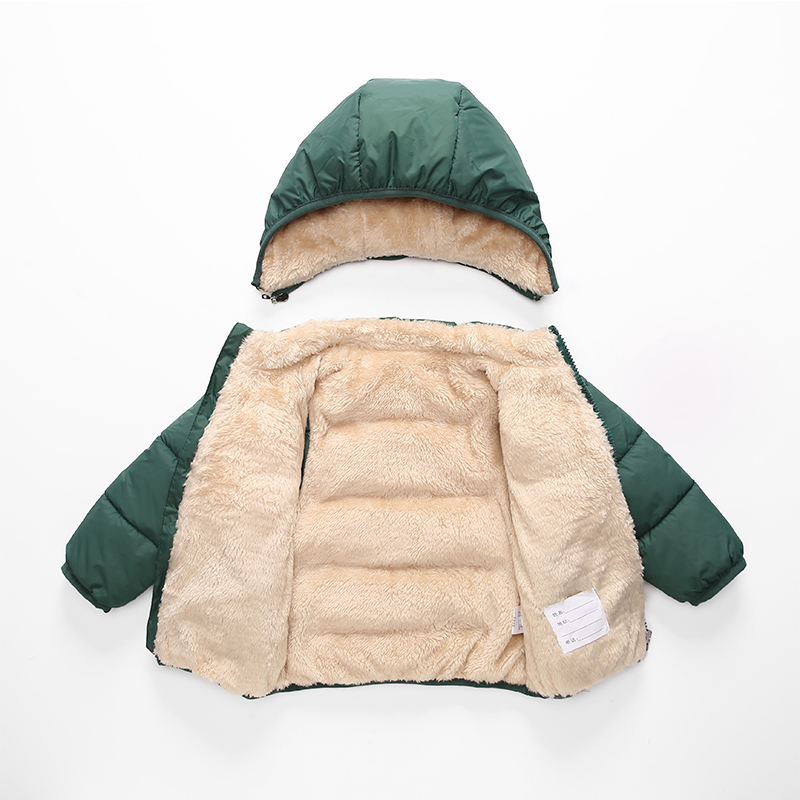 反季棉衣儿童羊羔绒棉服男童加厚女童加绒棉袄婴儿外套宝宝冬装潮