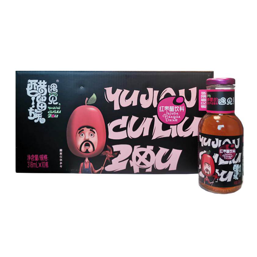 清泉红枣醋饮纯粮酿造瓶装家用318ml*10瓶整箱解油解腻酸甜饮料