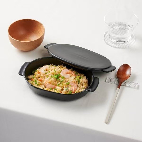 韩国代购进口超实用陶瓷餐盘微波炉加热专用容器耐高温家用餐盘