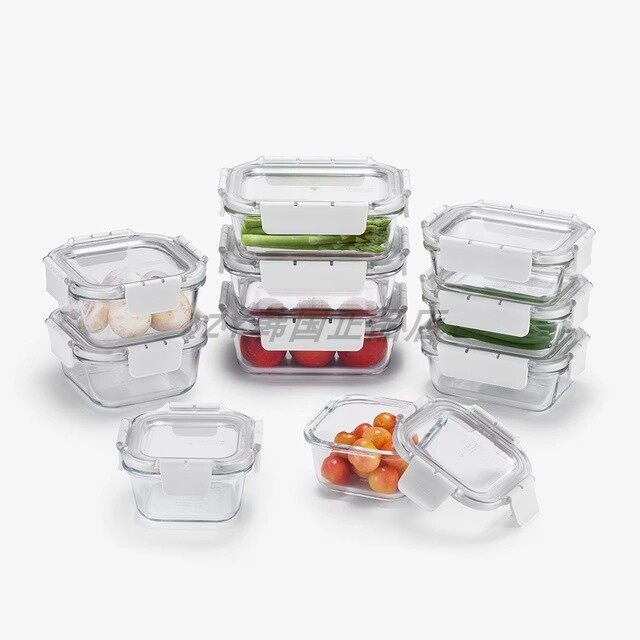 韩国代购进口lockoock玻璃保鲜盒可微波炉烤箱冰箱收纳密闭保鲜盒