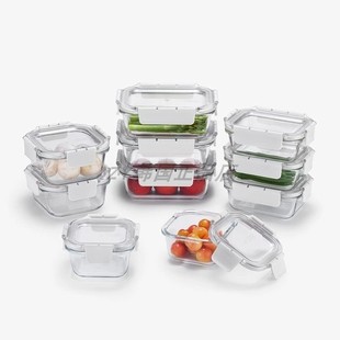 韩国代购进口lockoock玻璃保鲜盒可微波炉烤箱冰箱收纳密闭保鲜盒