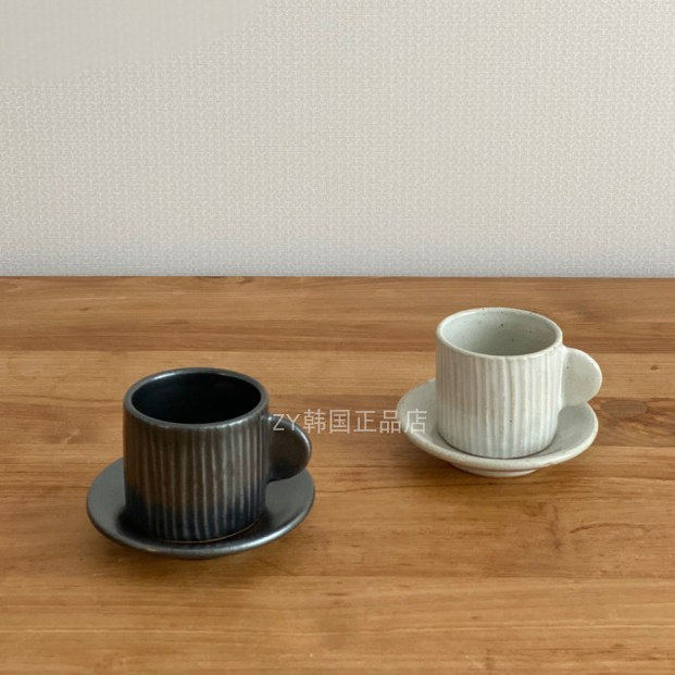 韩国代购进口复古手工制作咖啡杯碟套装陶瓷餐具迷你下午茶杯水杯