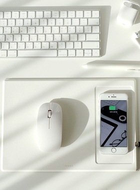 韩国代购 ins简约小清新无线鼠标垫办公桌保护垫多用途手机充电