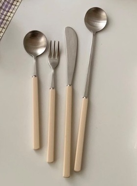 韩国博主推荐进口小巧可爱西餐餐具套装甜点迷你勺子水果小叉子