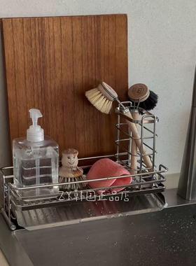 韩国代购进口高级不锈钢厨房水槽置物架洗洁精洗碗布收纳架沥水架
