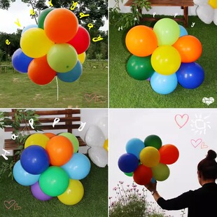 加厚哑光圆形气球餐厅酒店幼儿园店铺装饰气球生日户外拍照道具