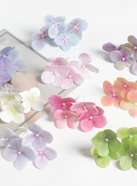 仿真花绣球花 油画风绣球手感胶片花diy发簪头饰婚礼风吕敷伴手礼