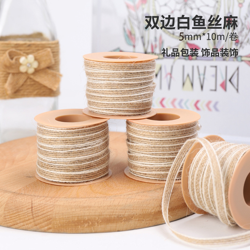 复古彩色编织鱼丝麻绳diy手工蝴蝶结吊坠耳饰品织带diy家居装饰