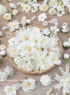 白色仿真花朵手工diy装饰材料包