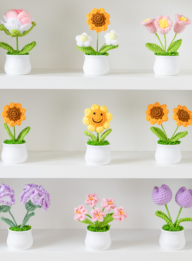 永生花针织花送朋友生日礼品摆件