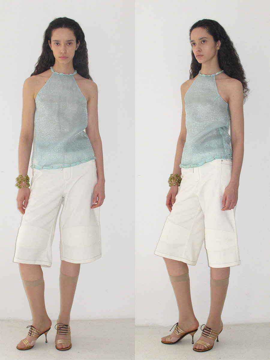 beaded neckline sleeveless top - Product image 3