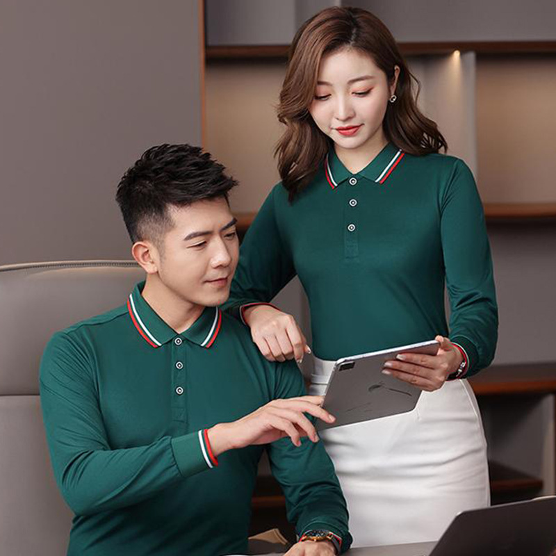 秋冬长袖polo衫定制餐饮