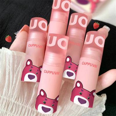 平价草莓熊心动唇釉丝绒哑光口红