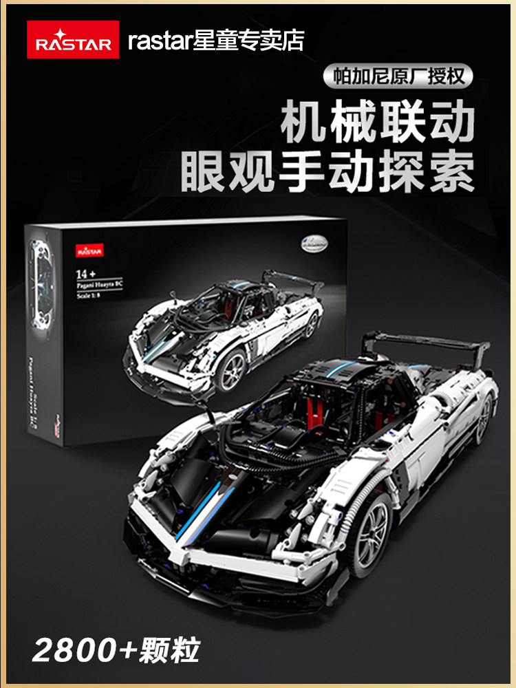 星辉帕加尼积木遥控车拼装跑车模机械组积木拼装玩具益智收藏跑车