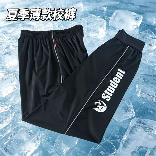 小学生夏季薄款冰丝速干校服裤