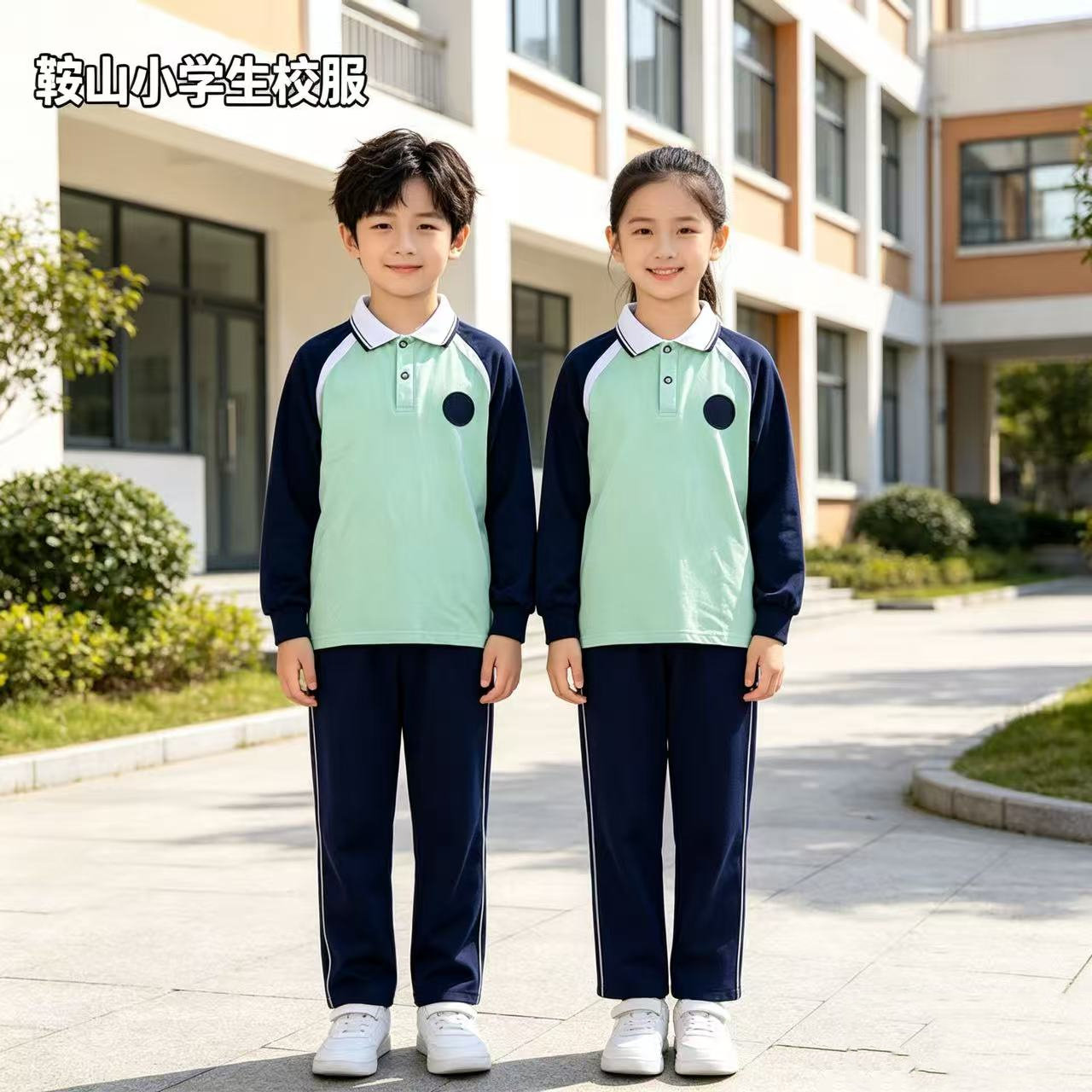 春秋小学生校服T恤长裤套装