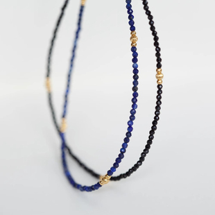 法国巴黎小众Caroline Najman蓝青金石黑尖晶石串珠choker