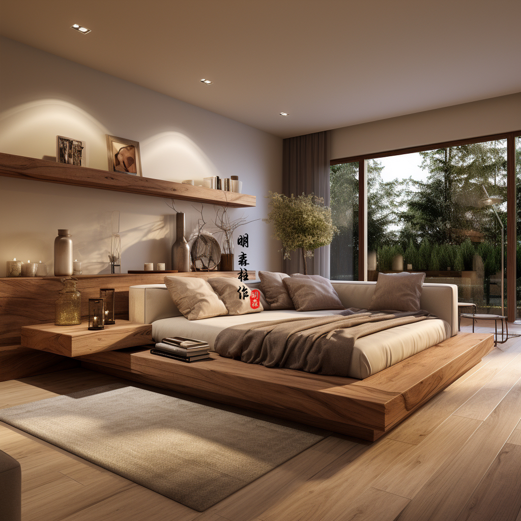 地台沙发客厅榻榻米床原木家具好物清单侘寂风治愈空间转角沙发椅