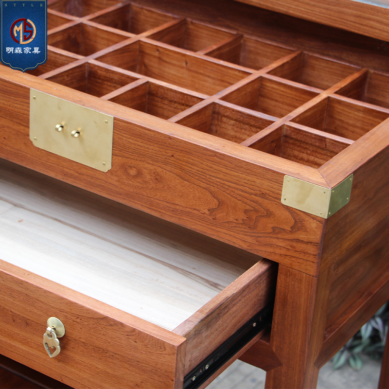 小型梳妆台翻盖镜子新中式现代