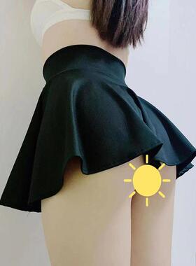 百褶半身抽褶显瘦高腰子可爱易无内衬擦边主播