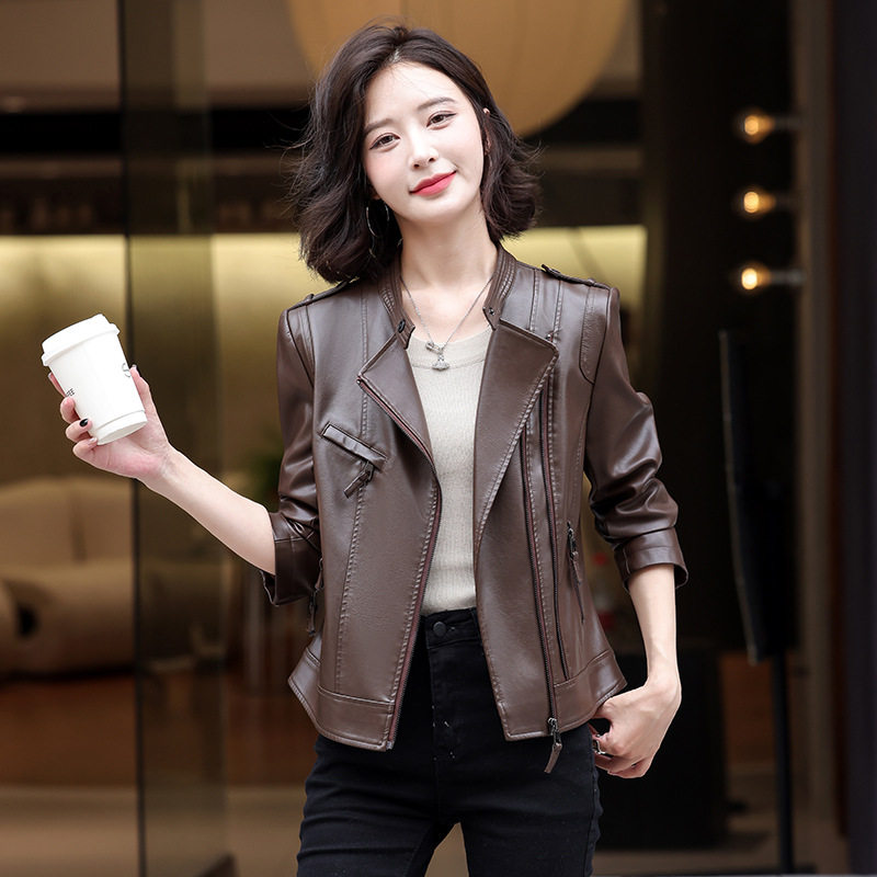 今年流行特惠2024秋冬新款韩版皮衣女PU皮外套机车服大码修身女士