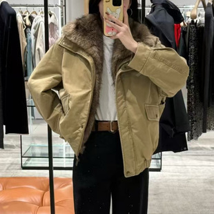 百搭宽松可拆卸毛领短款 时尚 派克服外套 新品 今年流行特惠2025冬季