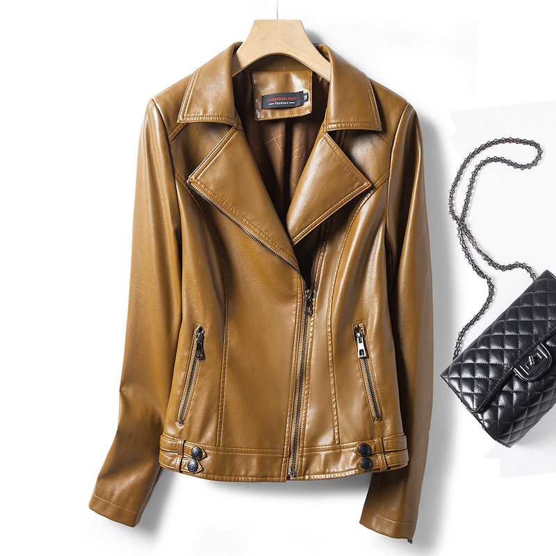今年流行特惠2024秋冬韩版皮衣女PU皮外套大码机车皮夹克修身显瘦