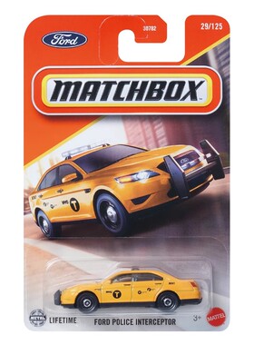 MATCHBOX火柴盒城市英雄彩盒小车模型仿真儿童玩具车福特拦截警车