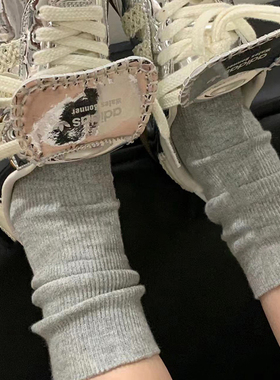 灰色袜子女中筒薄款白色夏季芭蕾风长筒纯色堆堆袜春秋韩版学生
