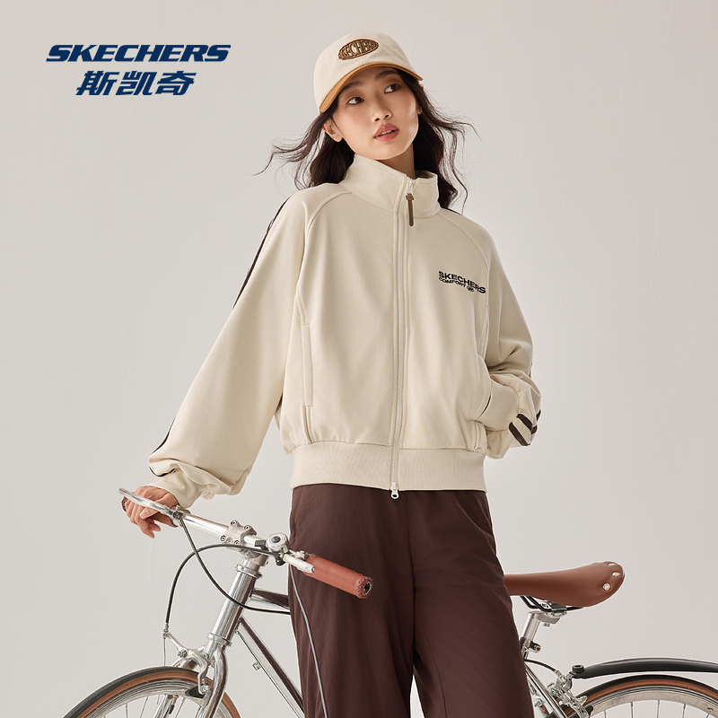 斯凯奇针织运动外套长裤2025年秋冬新款男女同款舒适保暖休闲茄克