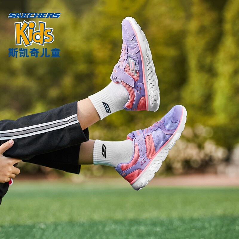 Skechers斯凯奇童鞋女童运动鞋春透气网鞋轻便休闲鞋儿童跑步鞋