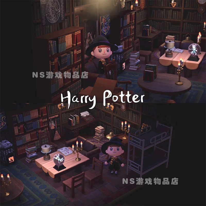 switch 动物之森友会 室内设计哈利波特魔法书房家具套装 4