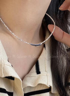 S925银银茄子简约项链手链