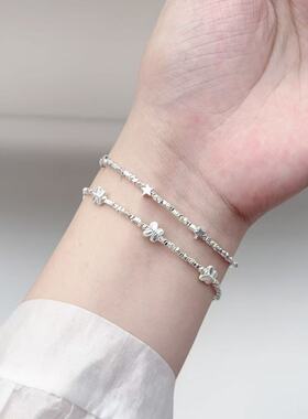轻奢小众925银碎银星星蝴蝶手链