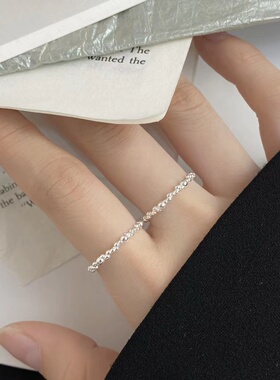 S925纯银简约百搭素圈开口戒指