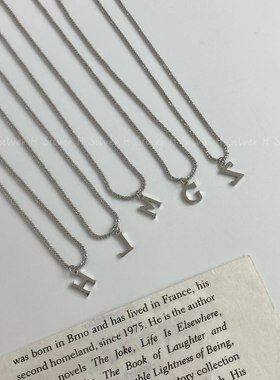 S925银女英文字母锁骨链