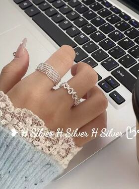 S925纯银时尚中古风蕾丝戒指