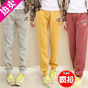 winter Embroidery Little Bear Plush thickening Sherpa sweatpants  pure cotton Easy Closing keep warm Winter Pants leisure time Haren pantsin the Women's clothing/Boutique , Pants , Trousers/Down pants  category - from Buy2taobao.com to provide professional Taobao agent buy service